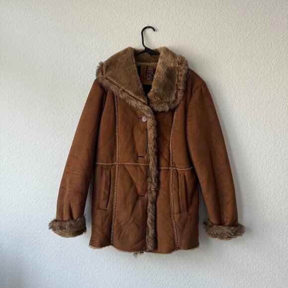 Vintage brown fur trim coat🧸🦪✨ - Picture 3 of 8